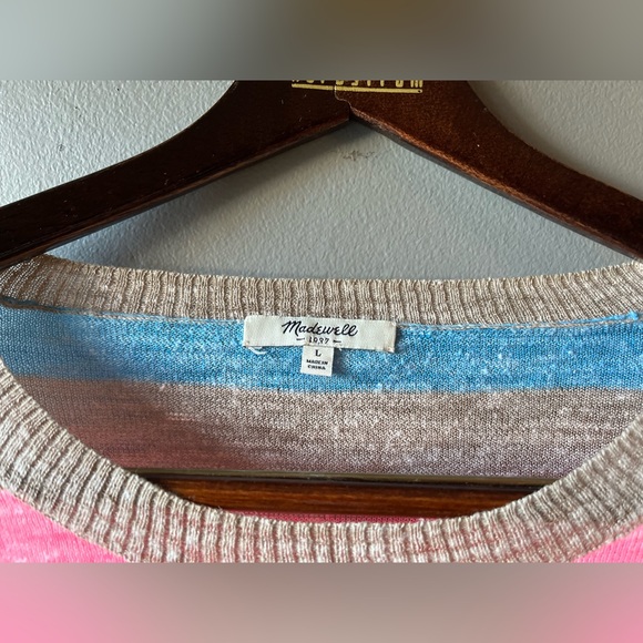 Madewell Striped Long Sleeve Crew Neck ~ Size L - Picture 3 of 5